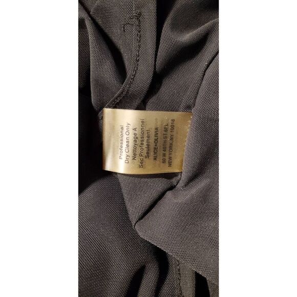 Alice + Olivia Black Sequin Velvet Mesh Open Back Mini Dress Size Large - Picture 12 of 12